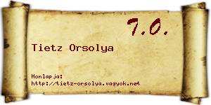 Tietz Orsolya névjegykártya